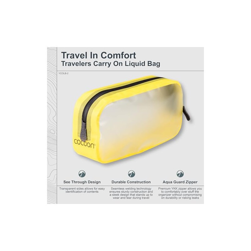 Cocoon Carry On Travel Bag for Liquids, Yellow, Yellow