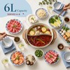 6L Electric Hot Pot with Divider, 1300W, Easy-Clean Surface, White