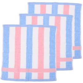 minkissy 3Pcs Cotton Face Towels Soft Absorbent Bath Towels for Striped Washcloths for Pool