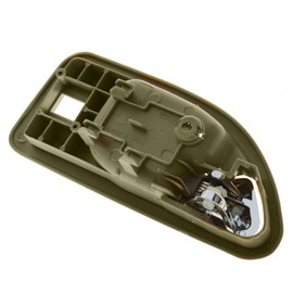 TRQ Rear Left Interior Door Handle Chrome & Beige Drivers Side Compatible with 1994-1997 Honda Accord