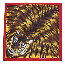 Zac's Alter Ego Tiger Print Cotton Bandana with Red Border