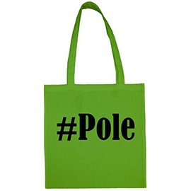 Reifen-Markt Social Network #Pole Hashtag Shopping Bag School Bag Gym Bag 38 x 42 cm in Black White Pink Blue Grey Yellow Red Green Beige, Green