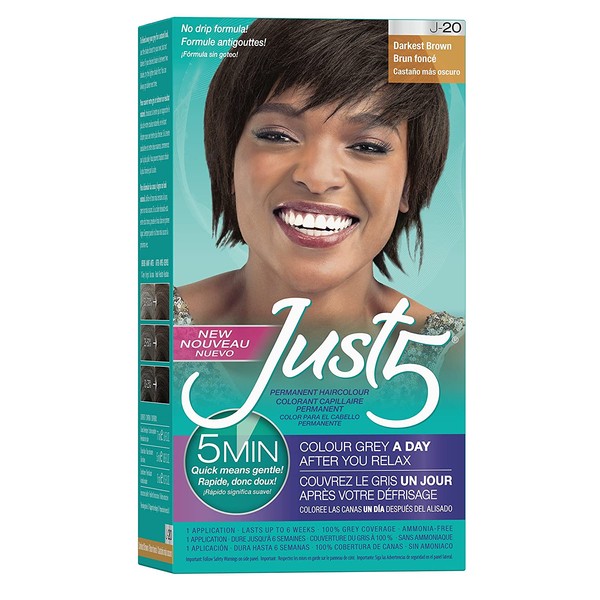 Just 5 Women's 5 Minute Permanent Hair Color, Darkest Brown