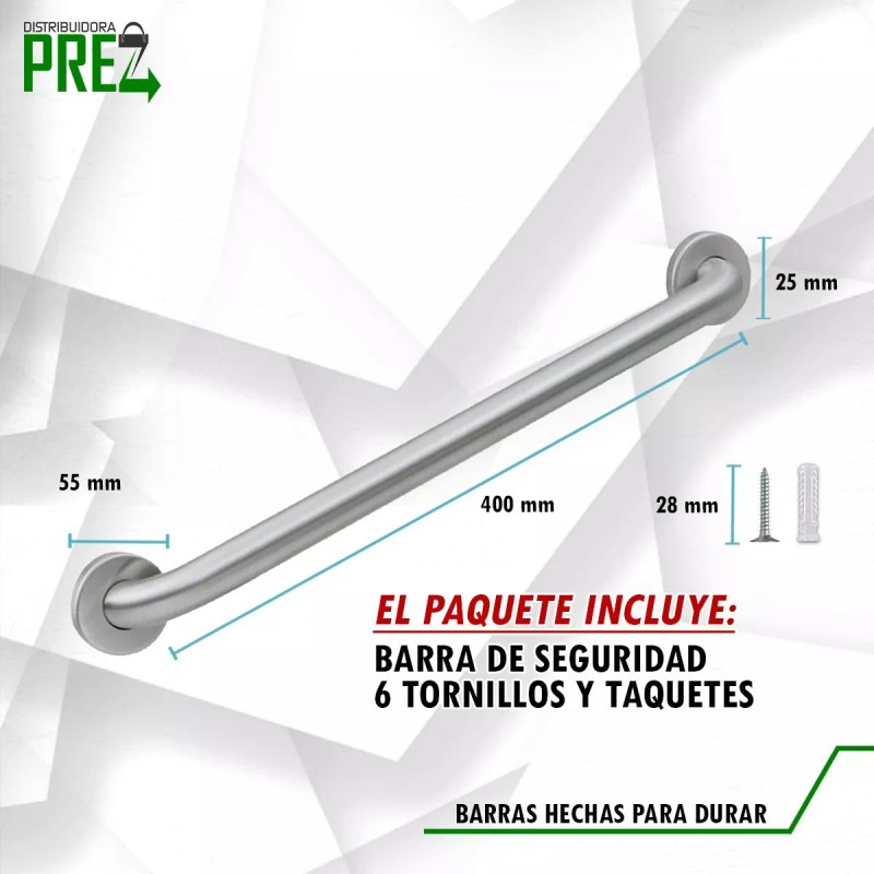 Prez Barra Seguridad Soporte Pasamanos Apoyo Inoxidable 40 Cm