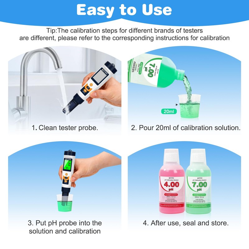 pH Calibration Solution 4.00+7.00, 250 ml (8.4 fl.oz) Each: pH