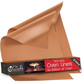 Cooks Innovations Non-Stick Copper Oven Heavy Duty Liner - Bpa & PFOA Free Heat Resistant Baking Mat  - (Size: 16.5" X 23") - Size: Set of 2