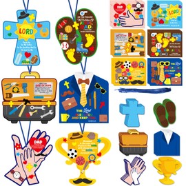 Religious Father's Day Craft Kits for Kids DIY Make Your Own Christian Fathers Day Ornaments Fun Best Dad Gifts for Sunday School VBS Home Classroom Activities Party Decoration Supplies 24Pack