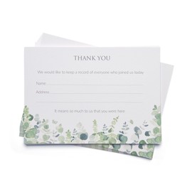 ANGEL & DOVE Pack of 25 Funeral Attendance Cards - Botanical Eucalyptus Design