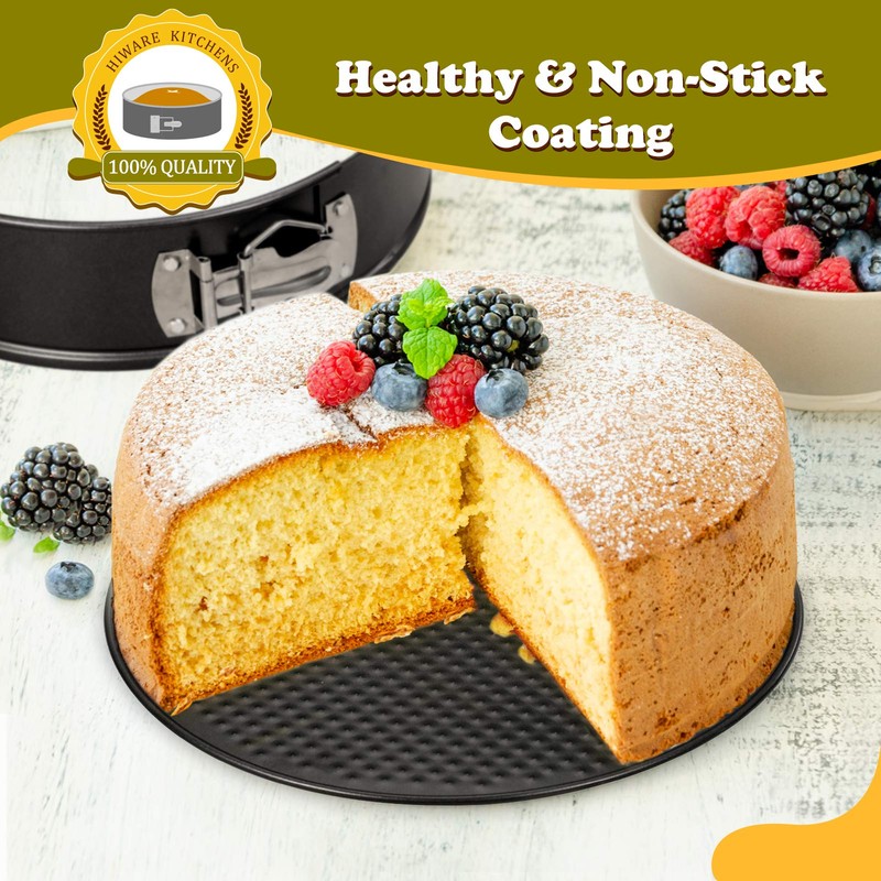 HIWARE 10 Inch Non-stick Springform Pan with Removable Bottom/Leakproof Cheesecake