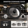 Universal Silicone Glass Pot Lid with Steam Vent, 16-32cm