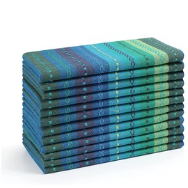 RIANGI Easter Cloth Napkins Set of 12 Cotton, Dinner Napkins Cloth Washable and Reusable, 18x18 Inch Teal Napkins, Boho Colored Cocktail Table Napkins, Turquoise Cloth Napkins, Easter Dinner Napkins