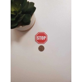 Fig Tree Works Stop Sign Vinyl Sticker | Die Cut, Glossy, Vinyl | 2" Sticker
