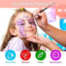 Unbranded/Generic Professional Face & Body Painting Kit 10 Colors Rainbow Face Body Paint Kit N0Y1