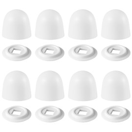 8 Pack Toilet Screw Cover Caps, White Universal Toilet Bolt Caps with Decorative Design, Easy Snap-On Installation for Toilets Bowl Bolts, 1.41 Inch Height