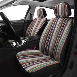 VarCozy Baja SaddleBlanketSeatCoversFullSet, Front SeatCovers and Split RearBenchSeatCoversforSedan, SUV,Truck,Universal Stripe Woven Automotive Seat Cover,Breathable, Airbag Compatible, Baja Inca 02B