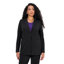 Ulla Popken Women's Jersey Blazer, black