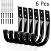 6-Pack Heavy-Duty Garage J Hooks with Rubber Tips, 4.72 x