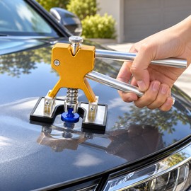Paintless Dent Repair Puller Kit for Car Body Dents – Adjustable Metal Lifter with Interchangeable Tabs for DIY Auto Repair
