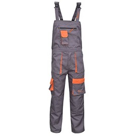 Generic Work Bib and Brace Overalls, Overalls Men, Bib and Brace Dungarees Mens Protective Coverall (Grey/Orange, X-Large)