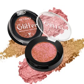 Glitter Multichrome Holographic Shimmer Eyeshadow Brown Pink, Chameleon Eyeshadow Palette, Smooth Sparkling Multi-Reflective Finishes, Intense Colour Shift, Vegan, Talc Free, 5G