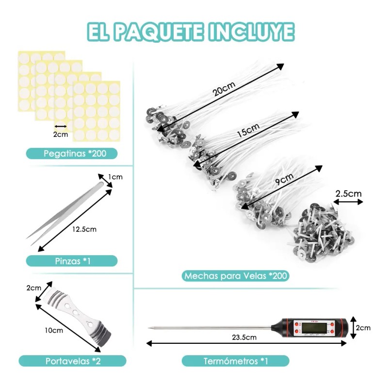 404 Piezas Pabilo Para Velas Mecha Insumos Para Hacer Velas