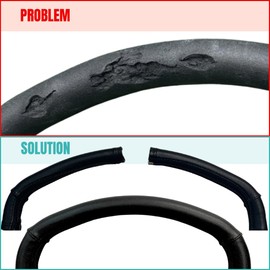 PROTEC TIF Protective covers made of faux leather pack compatible with Bugaboo Cameleon 1 and 2, for the push bar handle and carry handle, over the rubber to fit