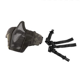 OneTigris Foldable Half Face Mask Mesh Mask for Airsoft Paintball CS (Multicam Black)