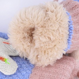 IPENNY Toddler Magic Stretch Mittens Thick Plush Lined, Winter Baby Boys Girls Knitted Gloves Warm Fluffy Full Finger GlovesCold Weather Ski Gloves for 0-6 Y (Style L-Blue, L*W: 12 * 7cm for 0-3Y)