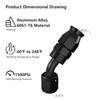 APIELE 6AN 45 Degree Aluminum Black PTFE Rotary Hose Fitting