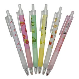 Maydahui 36PCS Retractable Fruit Gel Pen Novelty Kawaii Strawberry Cherry Peach Apple Avocado Pear Black Ink for School Office Stationery
