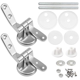 ZFYQ Toilet Seat Hinges, 1 Pair of Zinc Alloy Toilet Hinges, Most Toilet Lid Replacement Parts for Wood, Resin, MDF, Including Accessories