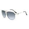Khan Mesh Metal Bridge Flat Top Floating Lenses Aviator Sunglasses
