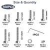 M2 Screws Set, Hexagonal Screws Nuts Set, Stainless Steel Cylinder