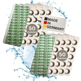 ALPHFA 100 Rapid Test Tablets for Shake Testers - 50x pH Value Phenol Red - 50x DPD1 Free Chlorine - Water Tester Pool Tester - Shelf Life 10 Years