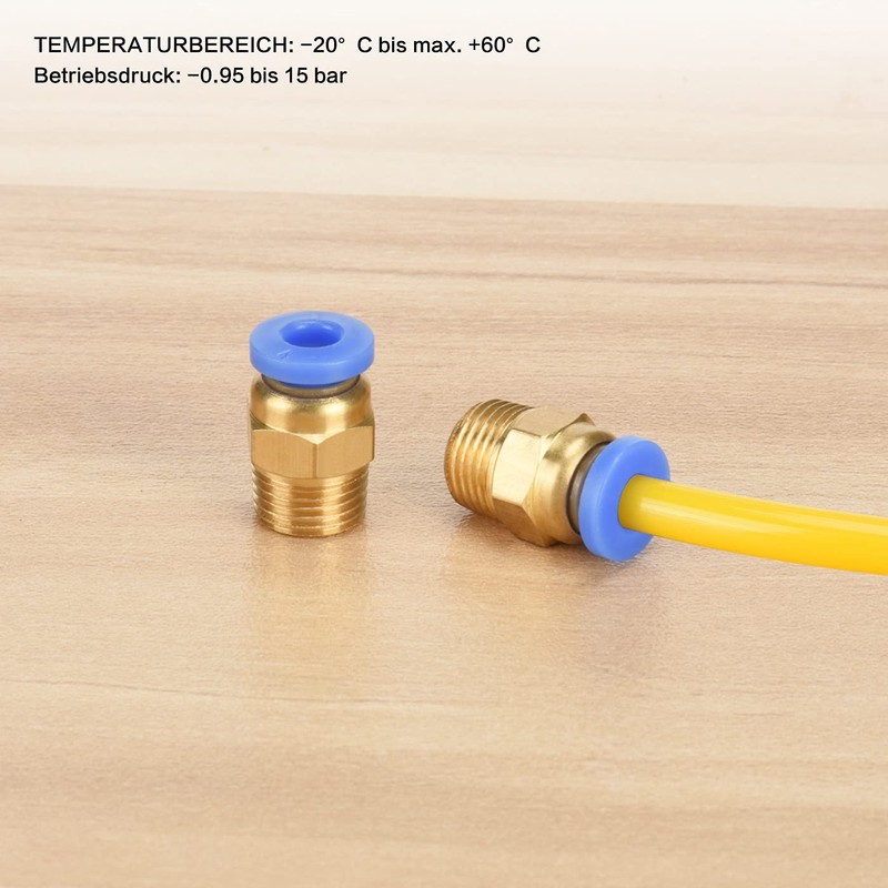 Push-Fit Connector, Quick Connector, Pack of 5 Pneumatic Screw Connection