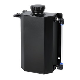 EVIL ENERGY Radiator Coolant Overflow Tank, Coolant Recovery Tank Aluminum 2L Black