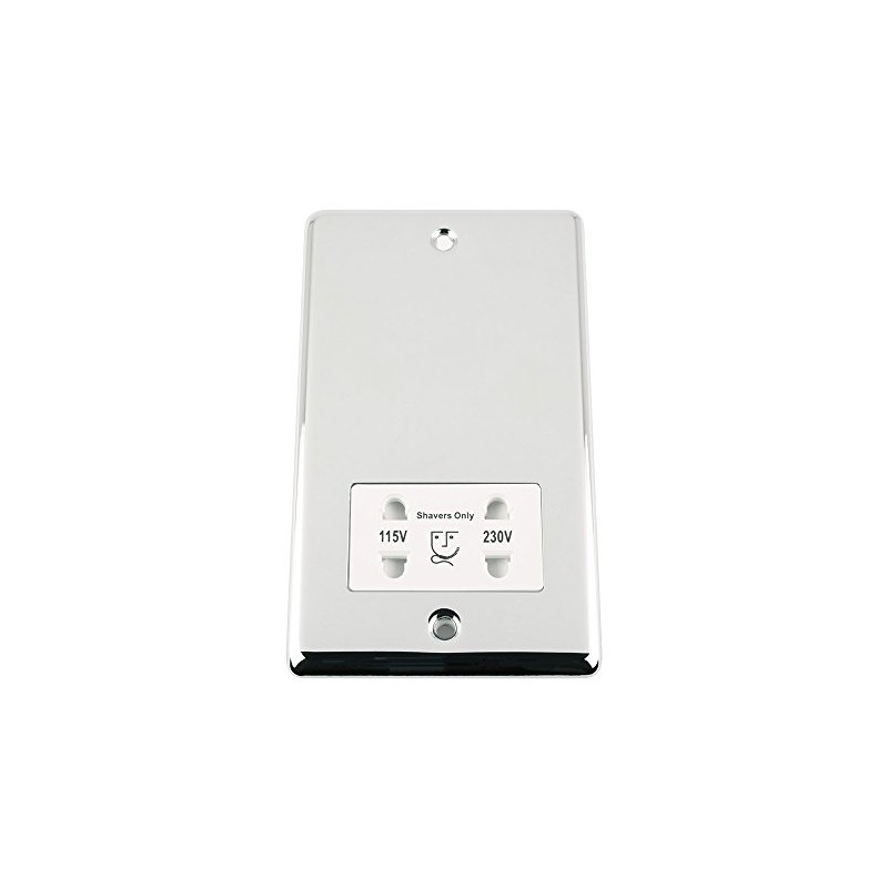 Shaver Socket - Dual Voltage 115V/ 230V - Polished Chrome