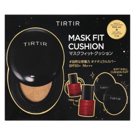 Tirtir Mask Fit Cushion Set 02, Cushion 0.6 oz (18 g) + Red Foundation Mini 0.3 fl oz (10 ml) + Puff x 2, MASK FIT 21N