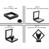 6Pcs 3D Floating Display Case Black 2.75x2.75x0.8 Inch