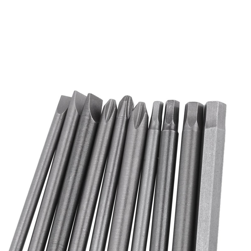 Long Magnetic BST Screwdriver Bits, Akozon 10 Pieces (Slotted +