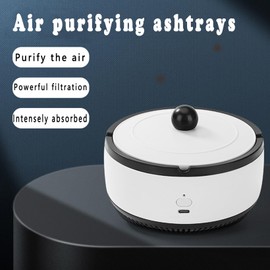 Hopanrel 2 in 1 Air Purifier Ashtray, Home Living Room Office Car Smoking USB Rechargeable Electric Ashtray(White).