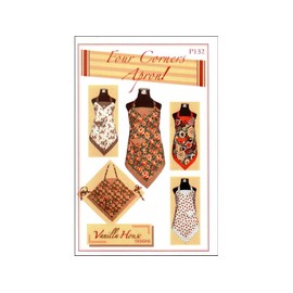 Vanilla House Four Corners Apron Ptrn VanillaHouseDesignApron, White