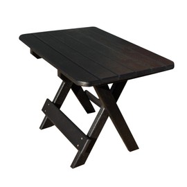 Phat Tommy Folding Outdoor Patio Side Table - Poly Adirondack Side Table - All Weather Side Table for Your Patio, Deck, or Balcony (Black)