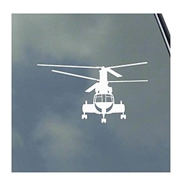 CH-46 Sea Knight Pilot Crew Front View Vinyl Sticker Decal Phrog Army Marines Transport Vietnam Desert Storm Veteran