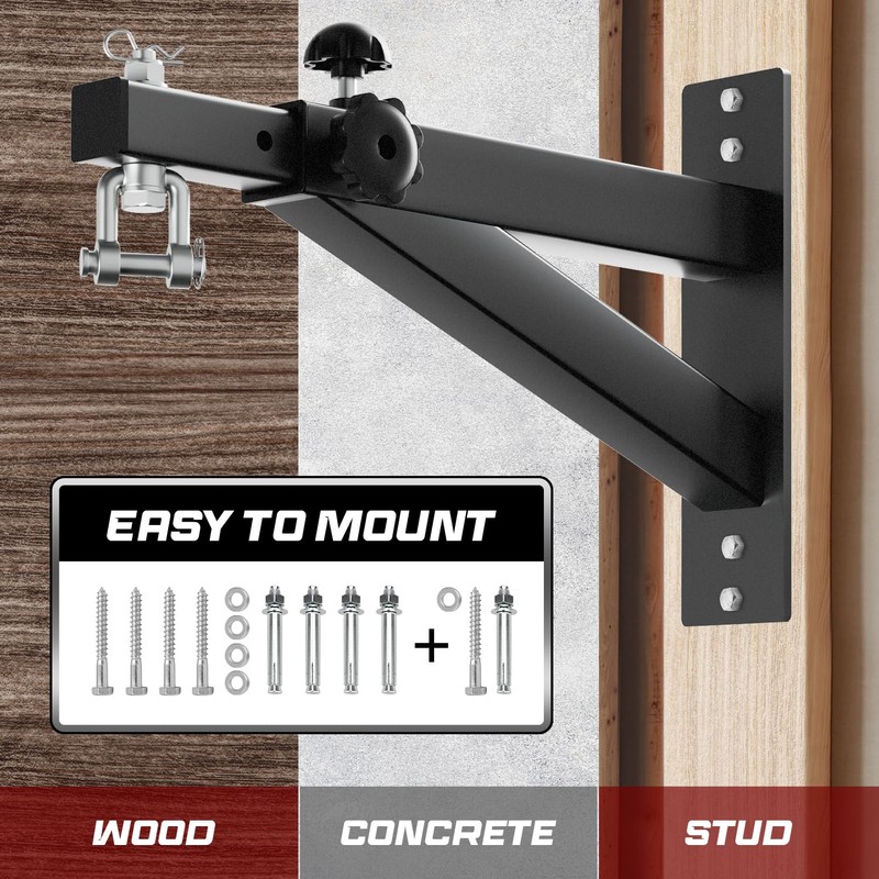 Yes4All 150 LBS Heavy Bag Hanger, Adjustable Punching Bag Wall