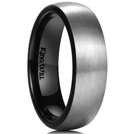 King Will BASIC 8mm Titanium Ring Matte Brushed Black Comfort Fit Domed Wedding Band For Men9