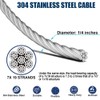 1/4 Wire Rope Kit, 100ft Stainless Steel Cable, 4Pcs 1/4