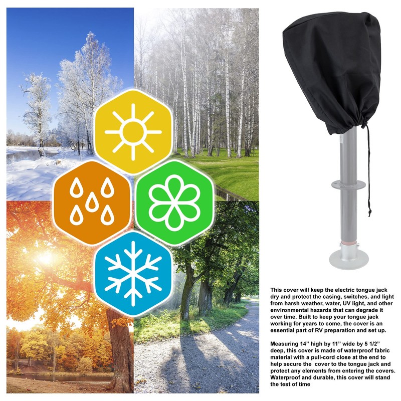 RecPro RV Electric Tongue Jack Cover | Universal Protective Cover