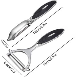 Vegetable, Potato Peelers for Kitchen Fruit Veggie Carrot Peeler Good Grips Swivel Peeler y Shape and I Shape Stainless Steel Potatoes Peeler with Ergonomic Non-Slip Handle & Sharp Blade (2 Pcs)