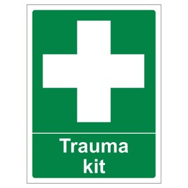 Bleedsave Trauma Kit - Portrait 150 x 200mm - 1mm Rigid Plastic Safety Sign